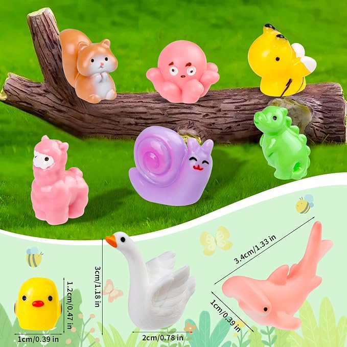 200 Pcs Mini Patio Miniatures Figurines Colorful Mini Resin Figures in Bulk - Image 2