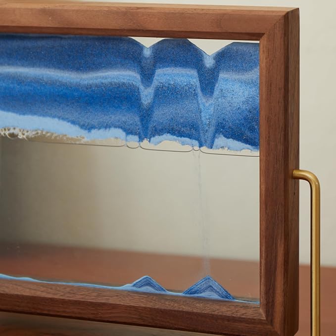 Solid Wood Oasis Mini Art Liquid Motion 360-Degree Rotation, Made of Black - Image 8
