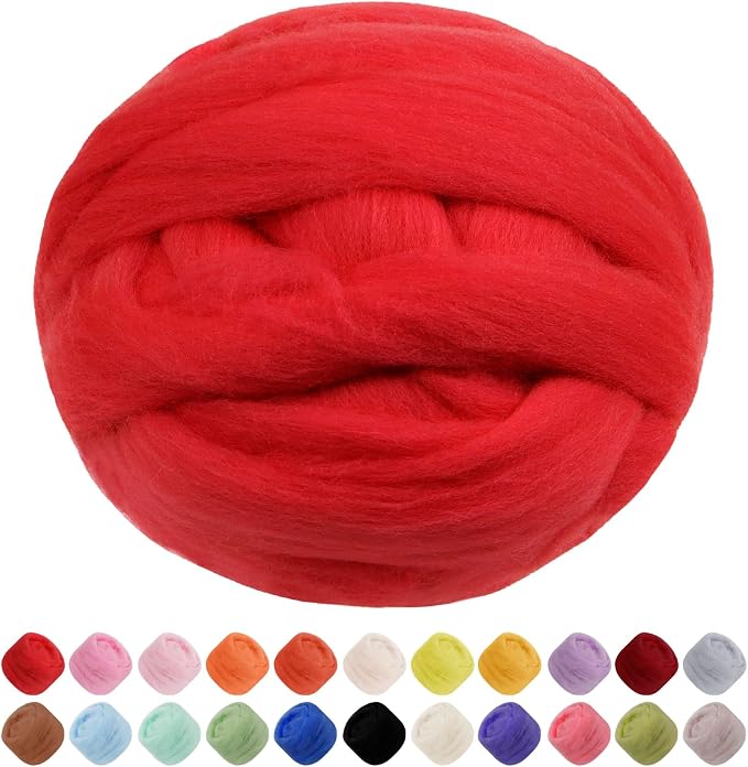 JeogYong Needle Felting Wool, 17.64oz Wool Roving Chunky Wool Yarn, Wet Felting by JeogYong