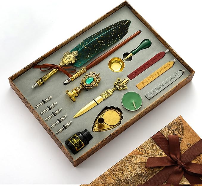 Joyeee Antique Feather Pen Set, by Joyeee
