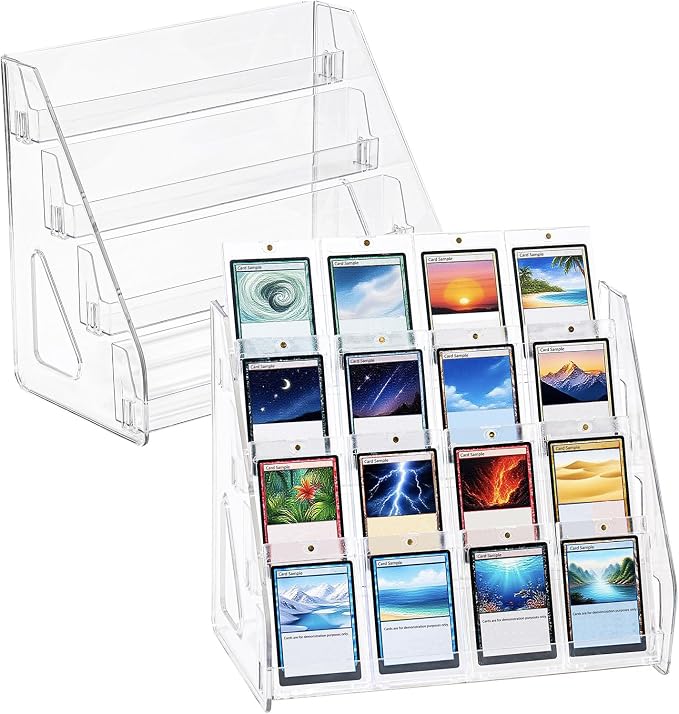 DEEIF 4 Tier Acrylic Trading Card Display Stand, Toploaders, PSA Graded Cards by DEEIF