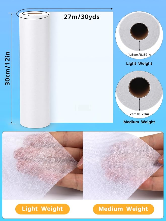 White Medium Weight Fusible Interfacing - Image 2