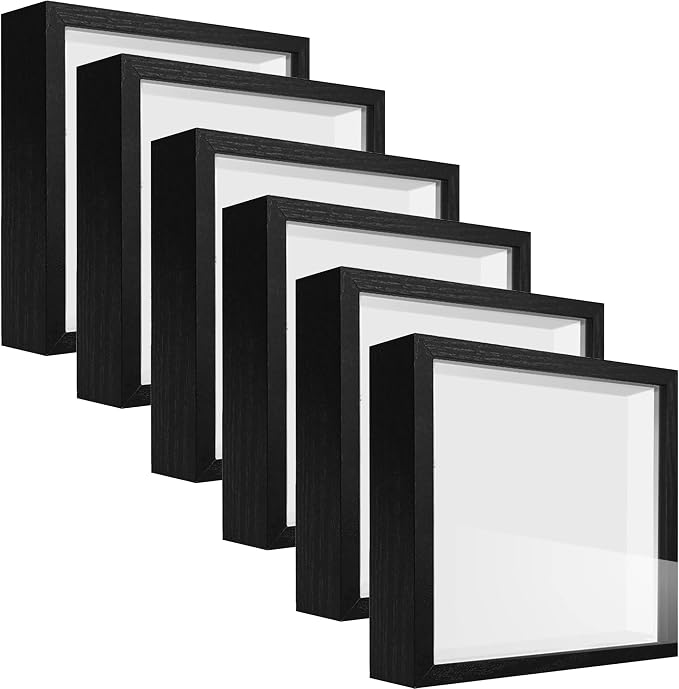 5x5 Small Shadow Box Frame Display Case, Display Case Box by TOUYINGER