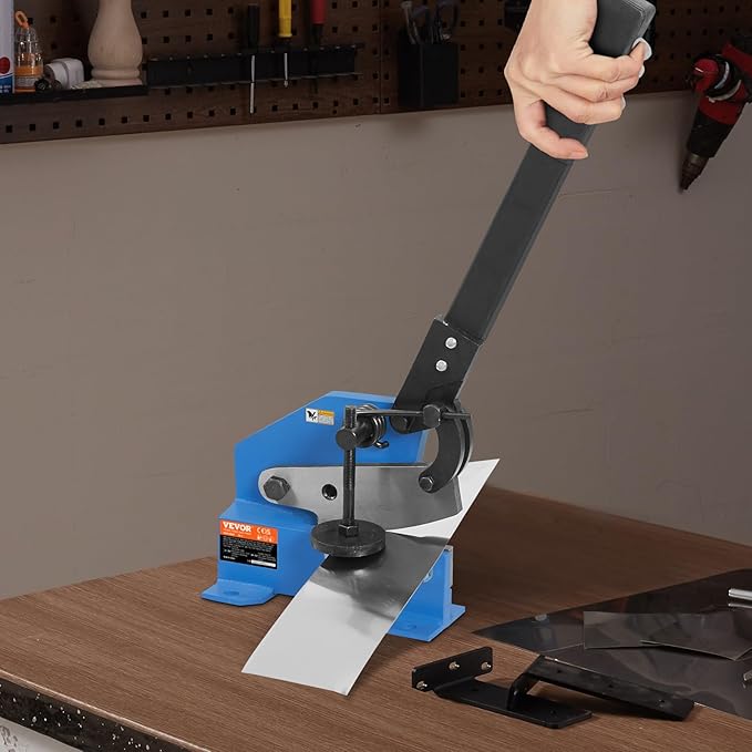 VEVOR Hand Plate Shear 5",Manual Metal Cutter Cutting Thickness1/4 Inch Max,Metal Steel Frame Snip Machine Benchtop 7/16 Inch Rod,for Shear Carbon Steel Plates and Bars
