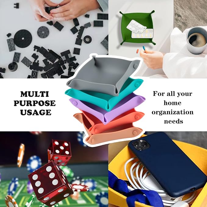 Collapsible Board Game Storage Bowls, Portable Folding Tray Accessory Holds - Image 4