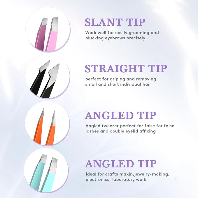 BEDACE Tweezers for Women and Men Facial Hair, Thickened 430 Stainless Steel - Image 7