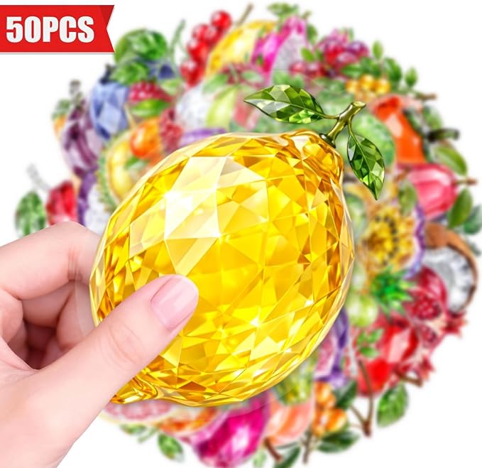 50Pcs Crystal Fruit Aesthetic Stickers - Image 3
