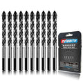 10-Piece 5/16“ Masonry Drill Bits for Tile Glass Ceramic Wall Brick Stone Soft-Metal Wood, 5/16 Inch Concrete Drill Bits Cement Drill Bit Set, 3-Flat Shank, YG8 Carbide Tungsten Steel Alloy Tip 8mm
