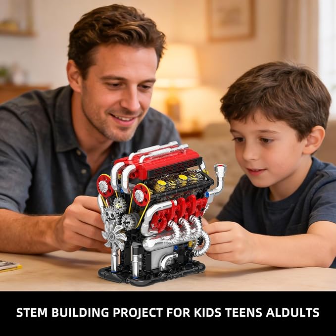 WINGIFT V8 Engine Building Set, V8 Engine Model kit That Run, Build Your Own - Image 3