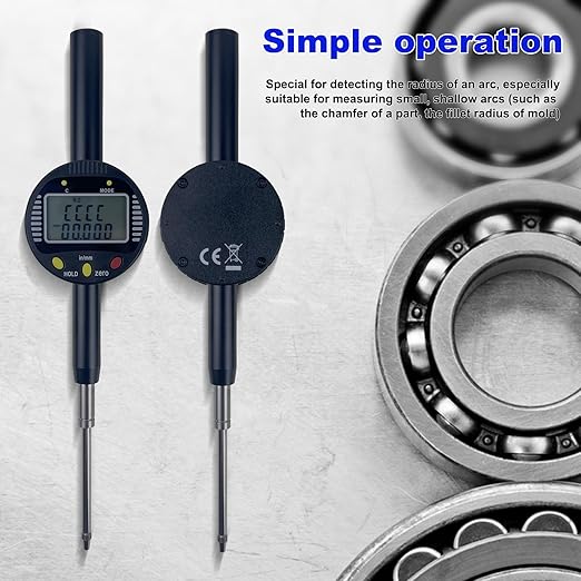 Digital Radius Gauge for High-Precision Measurement of Inside Radius, Outside Radius, and Depth. Radius Range: 450-2500mm (17.7-98.4”), Linear Range: 0-50.8mm (0-2”)