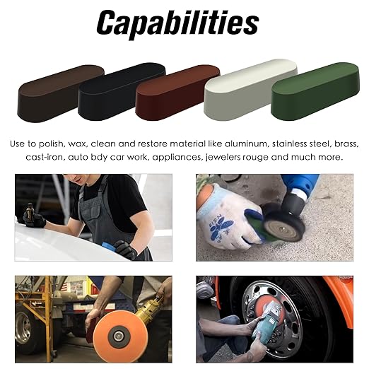 8" Airway Buffing Wheel, 9Pcs Aluminum Wheel Polishing Kit in Diameter 5/8 inch Arbor Hole, Polishing Compound and Aluminum Metal Polishing Wheel Kit for Angle Grinder Mirror Finish