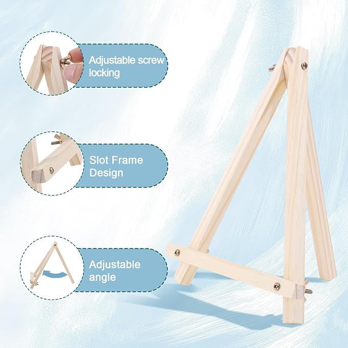 36 Pack 9 Inch Easel for Painting, Wooden Easel Stand Canvas Stand for Sign - Image 3