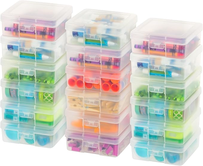 IRIS USA Clear Storage Cases, |Made in USA|, Plastic Bead Organizing Containers by IRISUSA