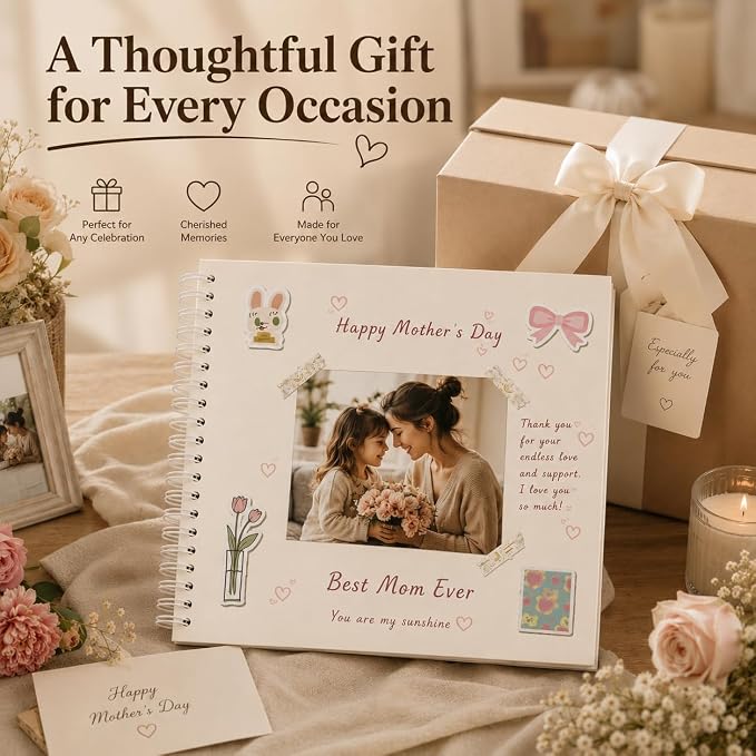 DIY Scrapbook Album 10x10 Inch 40 Pages, Hardcover Kraft Paper | Photo Book - Image 8