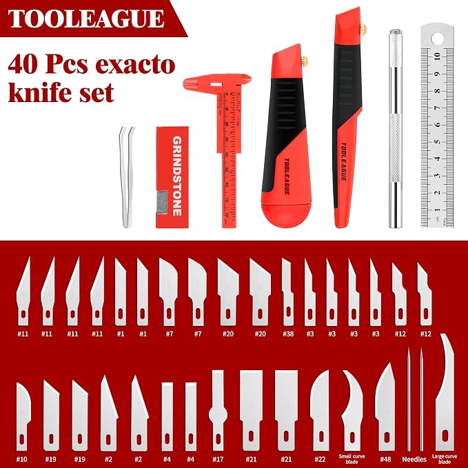 TOOLEAGUE 40Pcs Craft Knife Set, Precision Hobby Knife | - Image 2