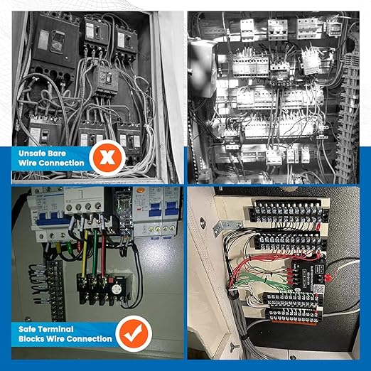 6 Sets Terminal Blocks, 6Pcs 8/10/12 Positions 600V 15A Dual Row Screw Terminal Strip Block + 6Pcs Pre-Insulated Terminals Barrier Strip + 60Pcs Insulated Fork Wire Connector…