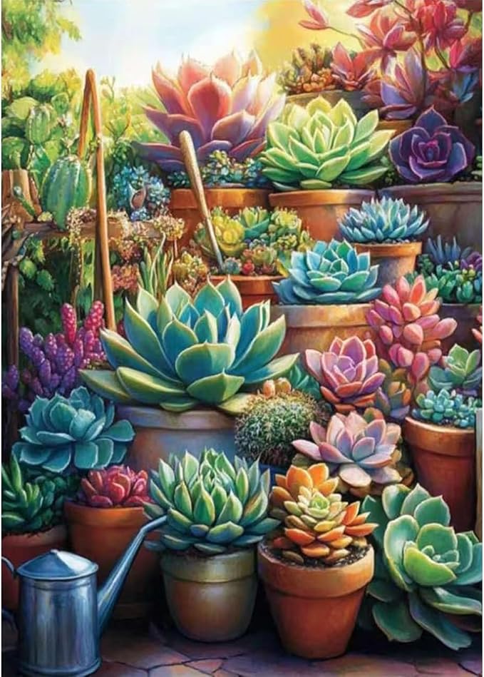 VeGuude Diamond Art Kits for Adults, Succulent Plants Diamond Paintings Kits by VeGuude