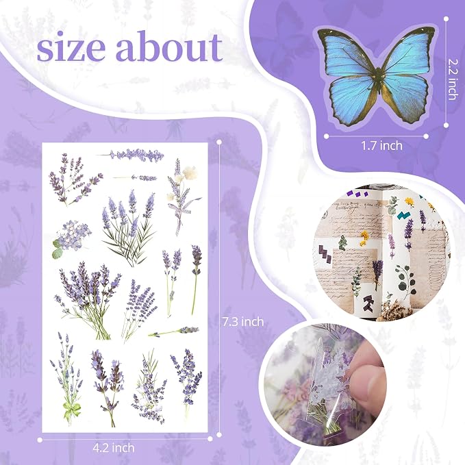 543PCS，70 Sheets Natural Flower Stickers - Image 3