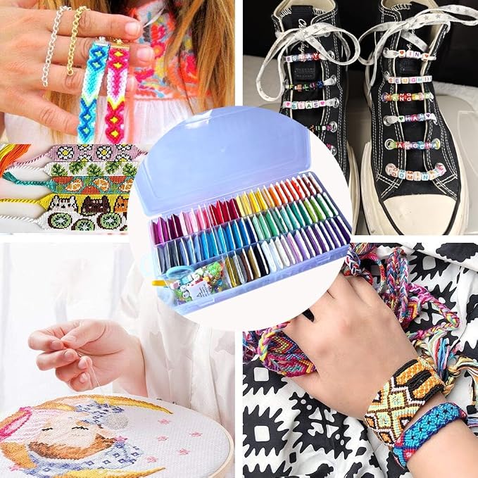 400+Pcs String Bracelet Making Kit, Friendship Bracelet String Kit - Image 8
