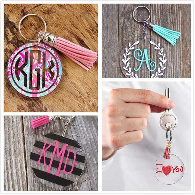 KINGFOREST 120PCS Acrylic Keychain Blanks Kit - Image 3