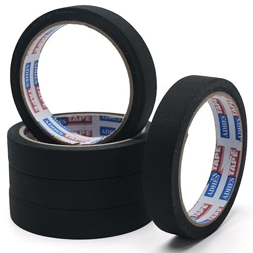 Adhes Wire Harness Tape, 5 Rolls 3/4-Inch x 50-Feet, High Temp Automotive Felt Cloth Tape for Engine Wire Loom, Noise Dampening, Cable Protection, and Electrical Bundling