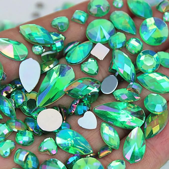 1000pcs Jewels Gems for Crafts, Flat Back AB Rhinestones for Costume Making by UYTRDVG