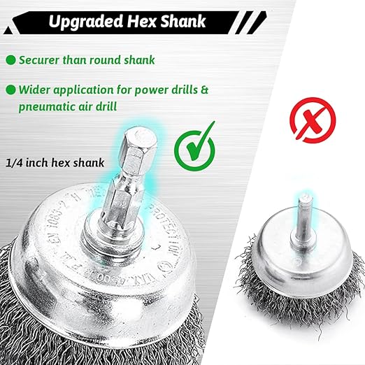 Double Elite Wire Brush for Drill Set 21 Pcs, Abrasive Wire Wheel for Drill 1/4 Inch Hex Shank, Wire Cup Brush for Drill, Drill Wire Brush Coarse Crimped Carbon Steel, Wire Brush Drill Attachments