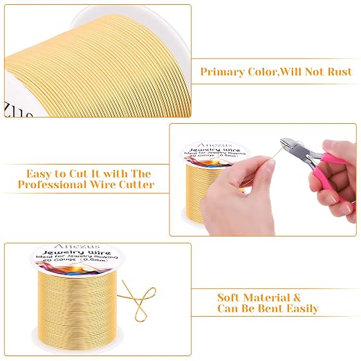 anezus 20 Gauge Jewelry Wire, 28 Yards Craft Wire Tarnish Resistant Copper - Image 5
