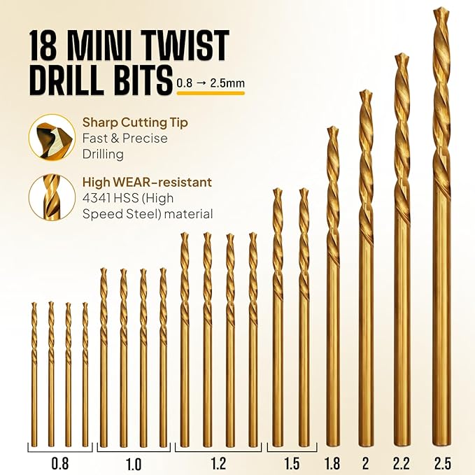 Precision Pin Vise Hand Drill Set, 28 Micro Drill Bits - Image 4
