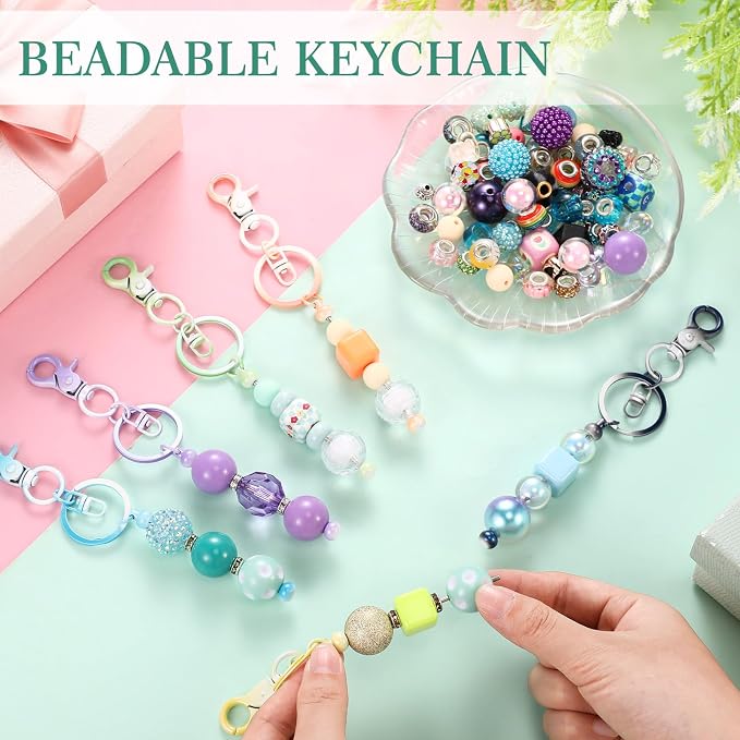 Tondiamo 24 Pcs Beadable Keychain Bars Bulk Beads - Image 2