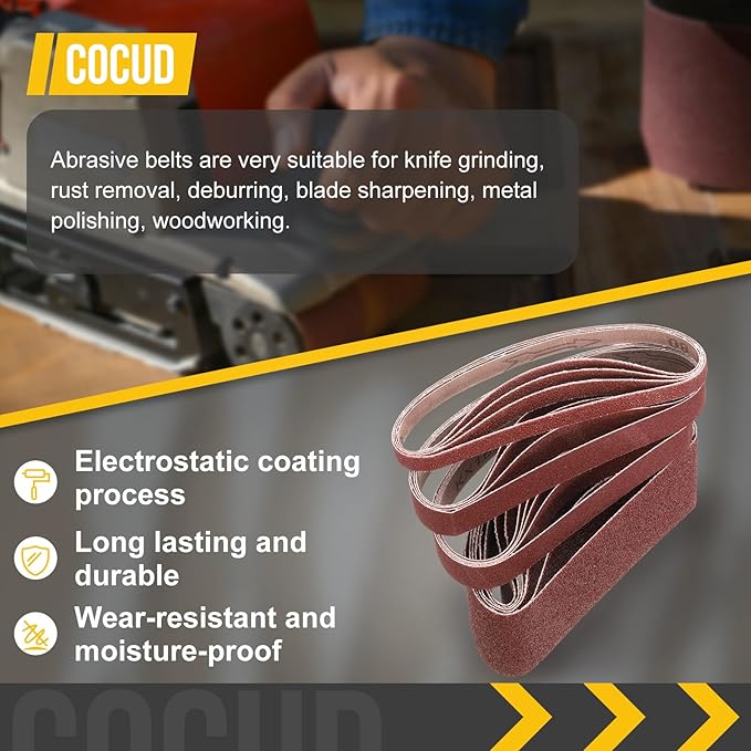 6 x 48 Inch Sanding Belt, 6 Pcs 150 Grit Knife Sharpener Belts Work Sharpening for Belt Sander Knife Carving Tool Metal Working