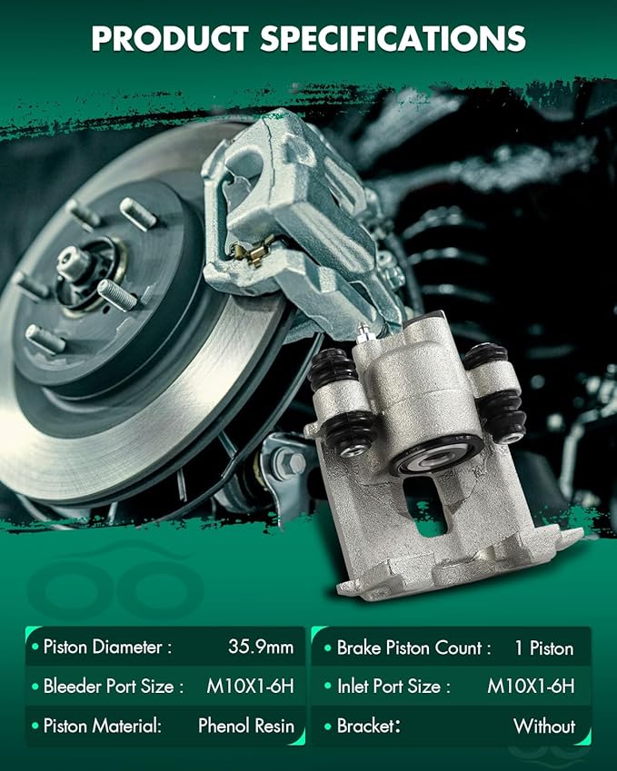 SCITOO Rear Right Brake Caliper Without Bracket 184784 Compatible For Chrysler For PT Cruiser 2001-2010