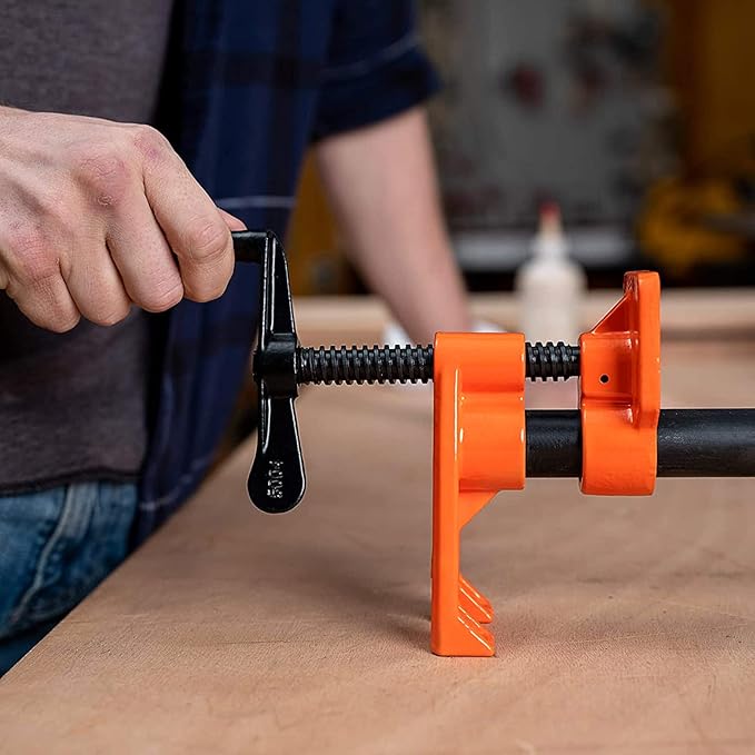 PONY PRO 2-Pack Heavy-Duty Wood Gluing Pipe Clamp Fixture for 3/4 Inch Black Pipe
