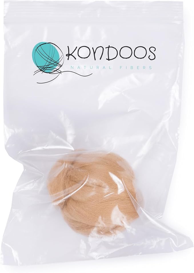 Kondoos Natural Wool roving, 2 OZ. Best Wool - Image 2