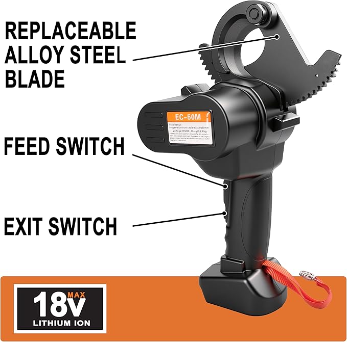 Battery Cable Wire Cutters Ratcheting Compact Heavy Duty Cutters (1000 MCM Copper/ 1500 MCM Aluminum) Professional Electrical Portable Cable Cutter with Comfort Grip Handles, Alloy Steel Blades