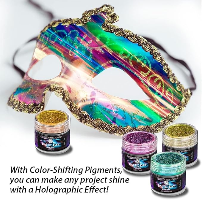 BALTIC DAY - Chameleon Mica Powder, 16 Jars of Color Shift Mica Powder Set - - Image 3