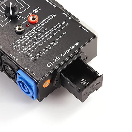 MFL. 15-Plug Audio Cable Tester Line Finder Black 15-in-1 Cables Checker 10-Way Switch Wire Tracker with LED Indicators, Rectangular