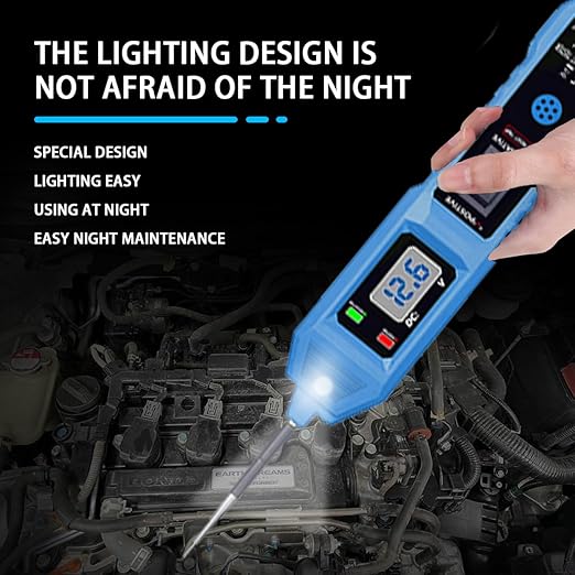 CT03 Power Circuit Tester, 6-24V DC Test Light Short Circuit, Automotive Component Electrical Polarity Identify Continuity Tester, Overload Protection