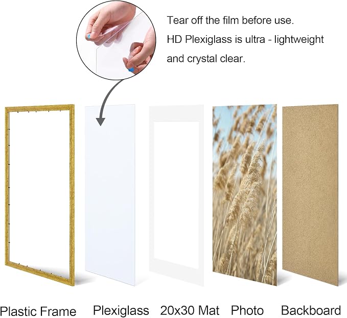 Vittanly 24x36 Poster Frames Set of 2, Display 20x30 Pictures - Image 3