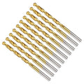 Drill Bit, 5/32" Cutting Diameter (3.969mm), 4241 HSS TiN Coated 118° Cutting Angle Versatile Jobber Bits - (Applications: for Drilling Plastic Wood Soft Thin Metal), 10-Pieces