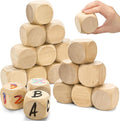 ZEAYEA 20 Pcs Blank Wooden Dice, 2 inch Unfinished Square Blocks, Blank 6 Sided by ZEAYEA