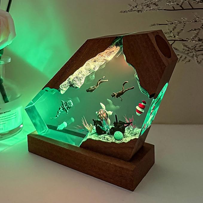Whale Shark Resin Lamp, Handmade Resin Night Light - Image 4