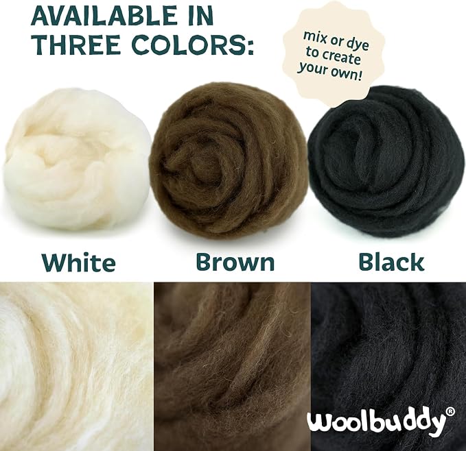 Woolbuddy Core Wool 1lb for Needle Felting, Handmade Wool Roving for Needle - Image 3