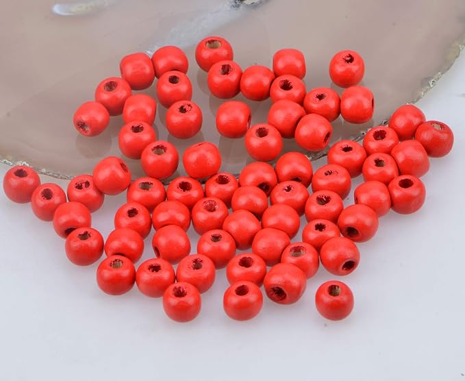 AD Beads Wood Spacer Loose Wooden Craft Beads Big Hole Beads Assorted - Image 4