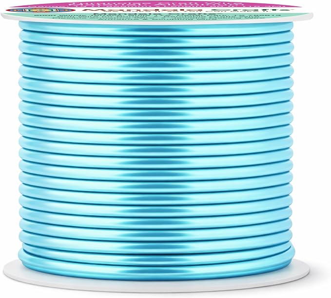 Mandala Crafts 13 Gauge Turquoise Anodized Aluminum Craft Wire, 60 FT | Colored - Image 2
