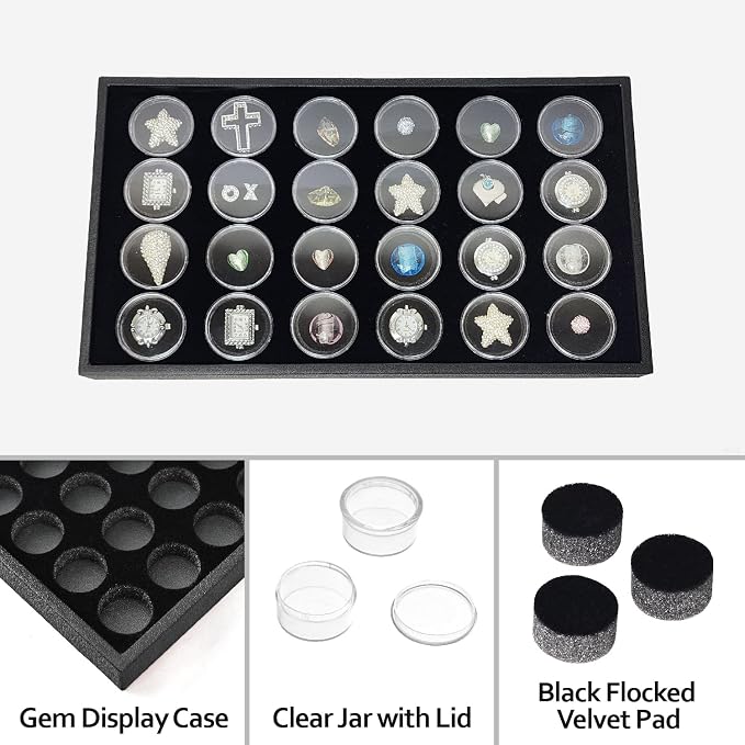 Ikee Design 24 Gem Showcase Stackable Jewelry Display Tray - Image 4