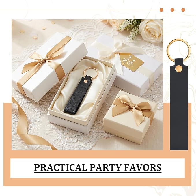 Wavyknot 100 Pcs PU Leather Keychain Blanks Bulk Laser Engraving Blanks - Image 3