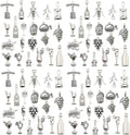 WOCRAFT 120pcs Antique Silver Wing Charms by WOCRAFT