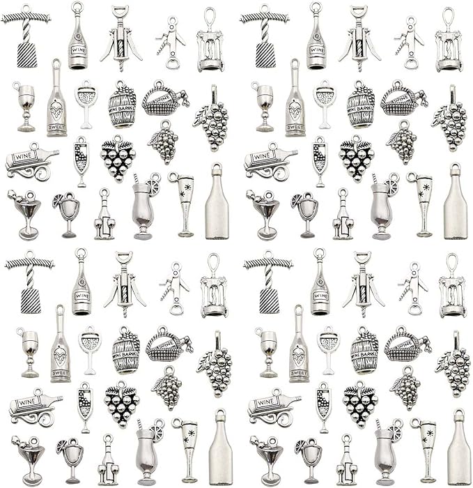 WOCRAFT 120pcs Antique Silver Wing Charms by WOCRAFT