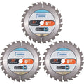 Luckyway 3-Pack 6-1/2 Inch 24T Framing with 5/8 Inch Arbor TCT Circular Saw Blade for Cutting Wood